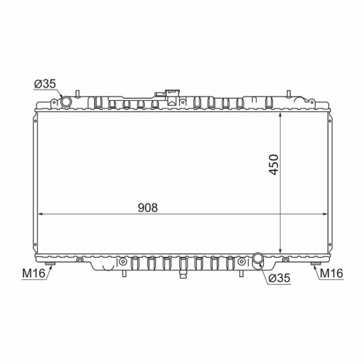 Радиатор охлаждения Nissan Safari '97-'02 (TB45E) SAT (Китай)