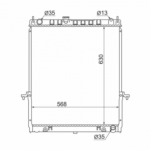 Радиатор охлаждения Nissan Safari '02-'07 (TB48DE) SAT (Китай)