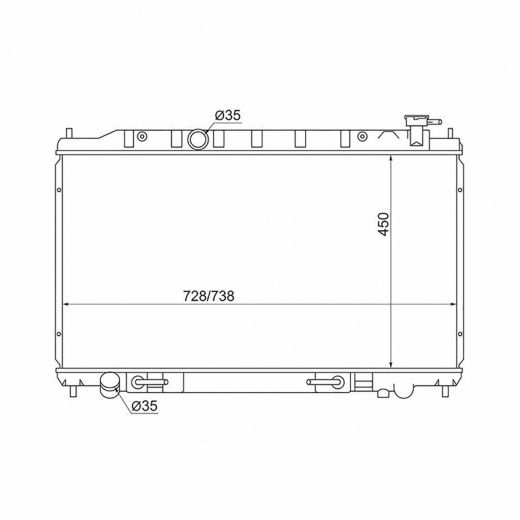 Радиатор охлаждения Nissan Presage '03-'09/ Murano '02-'08 (QR25DE) SAT (Китай)