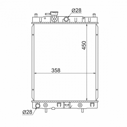 Радиатор охлаждения Nissan Cube '98-'02 (CGA3DE, CG13DE) CVT SAT (Китай)