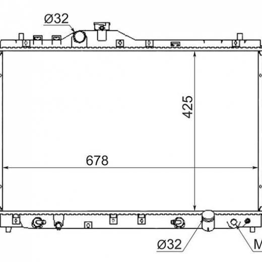 Радиатор охлаждения Honda Inspire/ Saber '95-'98 (C32A) SAT (Китай)
