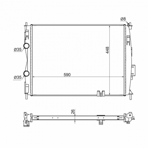 Радиатор охлаждения Nissan Qashqai '06-'13 (MR20DE) (Китай)