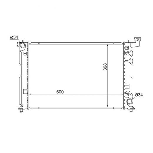 Радиатор охлаждения Toyota Wish '03-'09/ Opa '00-'05 / Isis '04-'16 / Allion / Premio / Caldina '01-'07 (1ZZ-FE, 1AZ-FSE, 1NZ-FE) SAT (Китай)