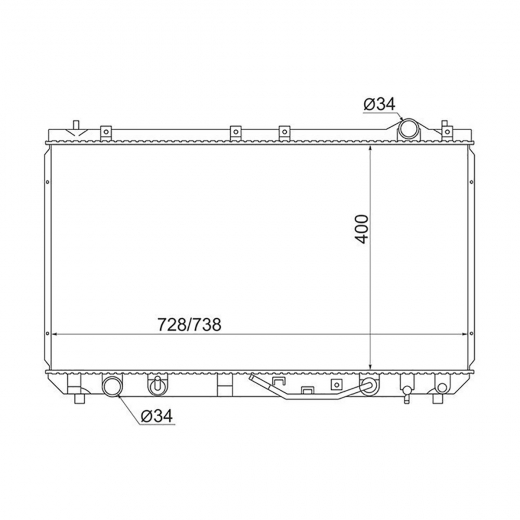 Радиатор охлаждения Toyota Windom/ Mark II Qualis / Camry / Gracia '96-'01 (2MZ-FE, 1MZ-FE) SAT (Китай)