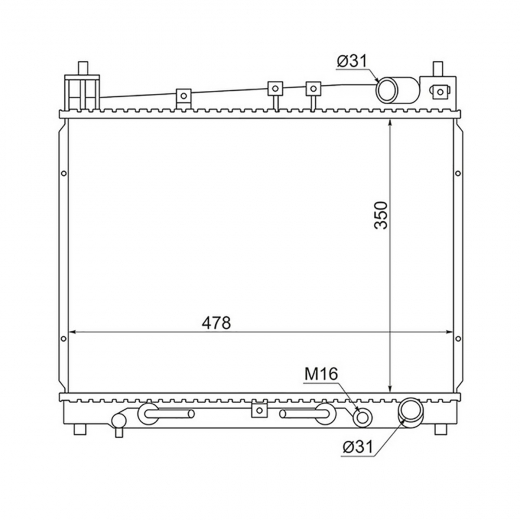 Радиатор охлаждения Toyota Probox/ Succeed '02-'14 / Vitz / Platz / Funcargo / bB '00-'05 / Raum '03-'11 / Ist '02-'07/ Will Cypha '02-'05 (1NZ-FE, 2NZ-FE) AT SAT Китай