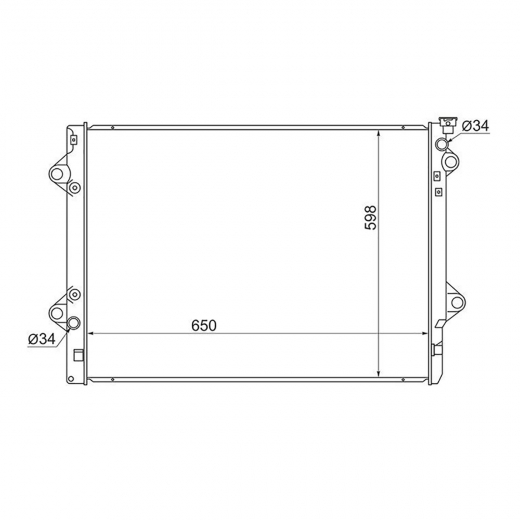 Радиатор охлаждения Toyota Land Cruiser Prado '02-'17/ Hilux Surf / 4Runner '02-'09/ FJ '10-'17 (3RZ-FE, 5VZ-FE, 2TR-FE, 1GR-FE) SAT (Китай)