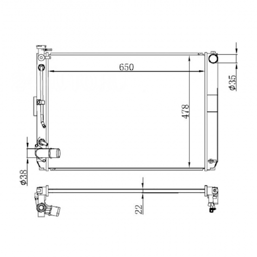 Радиатор охлаждения Toyota Harrier '03-'12/ Highlander '00-'07/ Lexus RX '03-'08 (1MZ-FE, 3MZ-FE) AT Panda