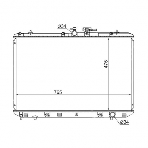 Радиатор охлаждения Toyota Highlander '07-'13 (2GR-FE) SAT (Китай)