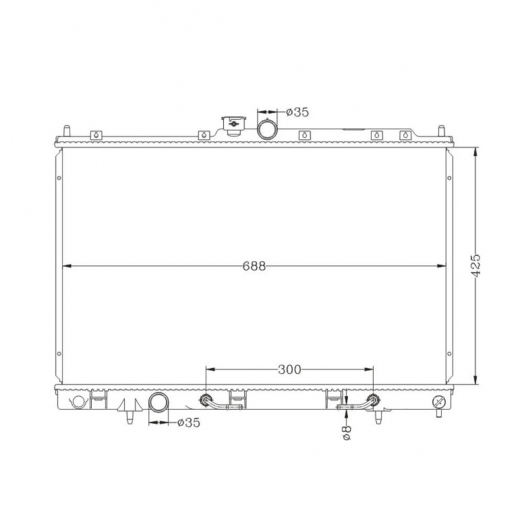 Радиатор охлаждения Mitsubishi Airtrek '01-'05/ Outlander '03-'06 (4G63, 4G63-T, 4G64, 4G69, 4G63) Panda