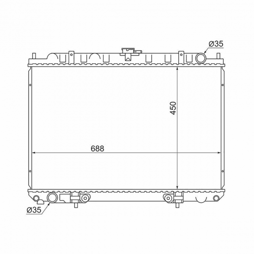 Радиатор охлаждения Nissan Bassara '99-'03/ Liberty '98-'05/ Presage '98-'03/ Rnessa '97-'01/ Serena '99-'05 (KA24DE, YD25DDTI, SR20DE, SR20DET) AT Panda