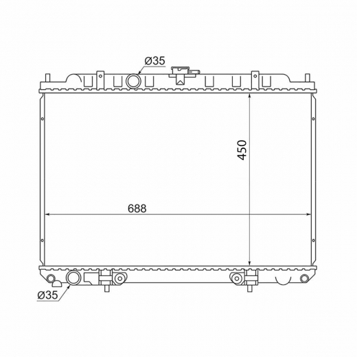 Радиатор охлаждения Nissan X-Trail '00-'07/ Serena/ Liberty '01-'05/ Presage/ Bassara '01-'03 (QR20DE, QR25DE) Panda
