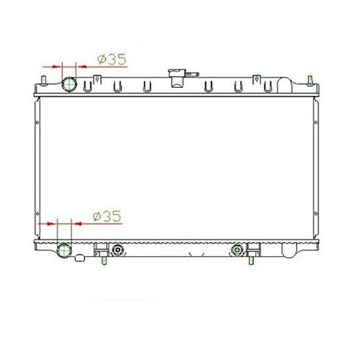 Радиатор охлаждения Nissan Bluebird '96-'01/ Primera '95-'01 (QG18DD, QG18DE) CVT, диаметр патрубка 28мм Panda