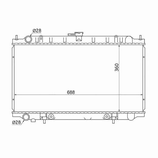 Радиатор охлаждения Nissan Bluebird '96-'01/ Primera '95-'01 (QG18DD, QG18DE) CVT, диаметр патрубка 28мм Panda