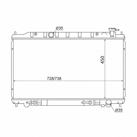 Радиатор охлаждения Nissan Presage '03-'09/ Murano '02-'08 (VQ35DE) CVT Panda