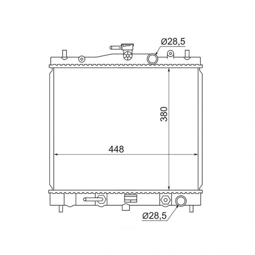 Радиатор охлаждения Nissan Cube '02-'08/ March/ Micra '02-'10 (CR14DE, CR10DE, CR12DE, CG10DE, CG12DE, CGA3DE) Panda