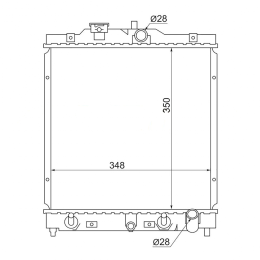 Радиатор охлаждения Honda Civic/ Domani '92-'96 / Integra SJ / Capa / Domani / HR-V / Partner '96-'06 / Isuzu Gemini '97-'00 (D15B, D15Z1, D16Z6, D16Z7, D15B7, D16A, D13B, ZC, B18B, D16A-E) Panda