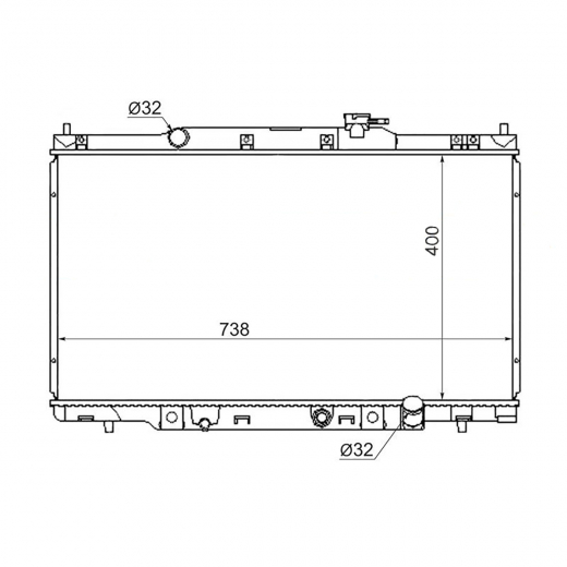 Радиатор охлаждения Honda CR-V '01-'06/ Element '03-'05 (K20A, K24A) Panda