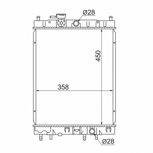 Радиатор охлаждения Nissan Cube '98-'02 (CGA3DE, CG13DE) AT Panda