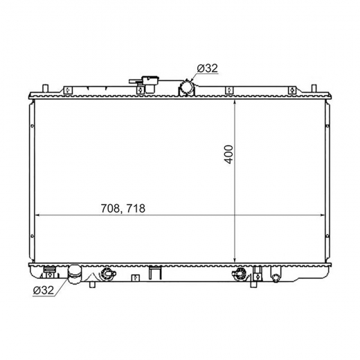 Радиатор охлаждения Honda Inspire/ Saber / Avancier '98-'03 (J25A, J32A, J30A) Panda