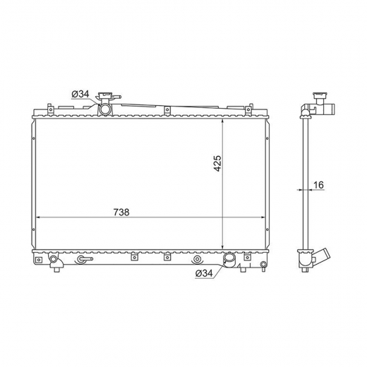 Радиатор охлаждения Toyota Voxy/ Noah '01-'14/ Ipsum '01-'09 (1AZ-FSE, 3ZR-FE, 3ZR-FAE, 2AZ-FE) Panda