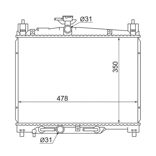 Радиатор охлаждения Toyota Vitz/ Platz '99-'05 (1SZ-FE, 2SZ-FE) Panda