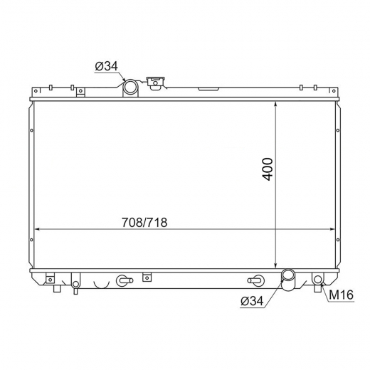 Радиатор охлаждения Toyota Mark II/ Chaser / Cresta / Verossa '96-'04 / Blit '02-'07 (1G-FE, 1JZ-GE, 1JZ-GTE, 2JZ-GE) Panda