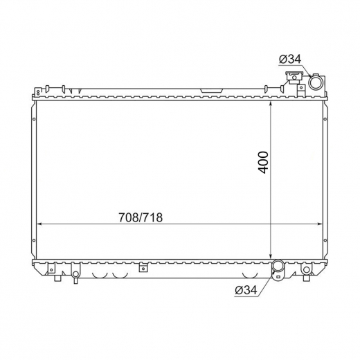 Радиатор охлаждения Toyota Mark II/ Verossa '00-'04 / Blit '02-'07 / Brevis / Progres '98-'07 (1JZ-FSE) Panda
