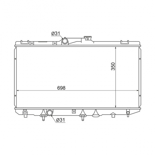 Радиатор охлаждения Toyota Corolla/ Sprinter / Levin/ Trueno / Marino/ Ceres / Carib / Spacio '91-'01 (5A-FE, 4A-FE, 4A-GE, 7A-FE, 4E-FE, 3E, 5E-FE, 2E) Panda