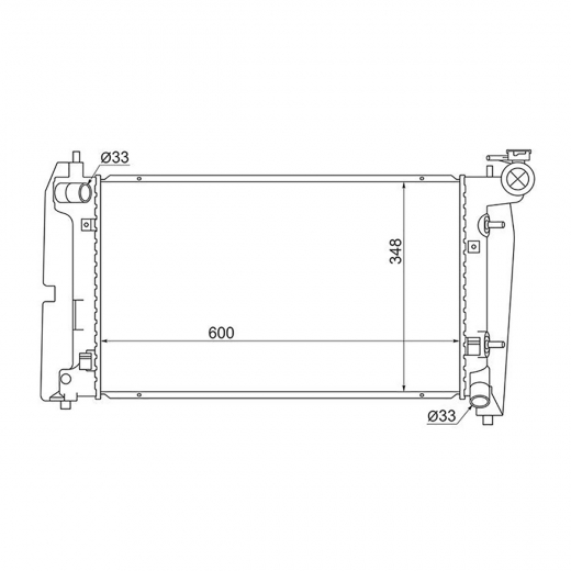 Радиатор охлаждения Pontiac Vibe/ Matrix  '02-'08/ Toyota Voltz '02-'04 / Allex / Corolla / Fielder / Runx / Spacio '01-'07 (1ZZ-FE, 2ZZ-GE, 1NZ-FE, 2NZ-FE) Panda