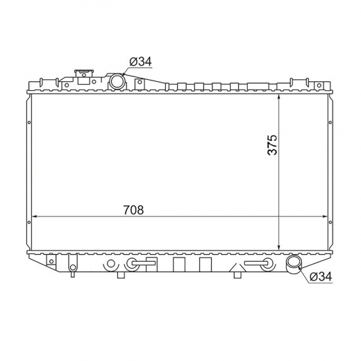 Радиатор охлаждения Toyota Mark II/ Chaser / Cresta '88-'92 (1G-FE, 1G-GE, 1G-GTE, 1G-GZE, 1JZ-GE, 1JZ-GTE) Panda