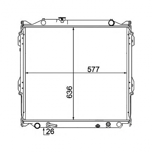 Радиатор охлаждения Toyota Land Cruiser Prado/ Hilux Surf / 4Runner '95-'02 (5VZ-FE, 3RZ-FE) Panda