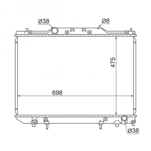 Радиатор охлаждения Toyota Ipsum '96-'01/ Gaia '98-'04 (3C-TE) Panda