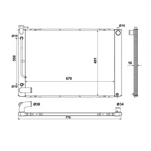Радиатор охлаждения Toyota Harrier '03-'12/ Lexus RX '03-'08 (1MZ-FE, 3MZ-FE) Panda