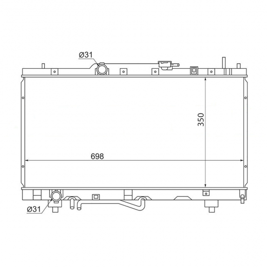 Радиатор охлаждения Toyota Caldina/ Carina / Corona Premio '96-'01 (7A-FE, 5E-FE, 5A-FE, 4A-GE, 4A-FE) Panda