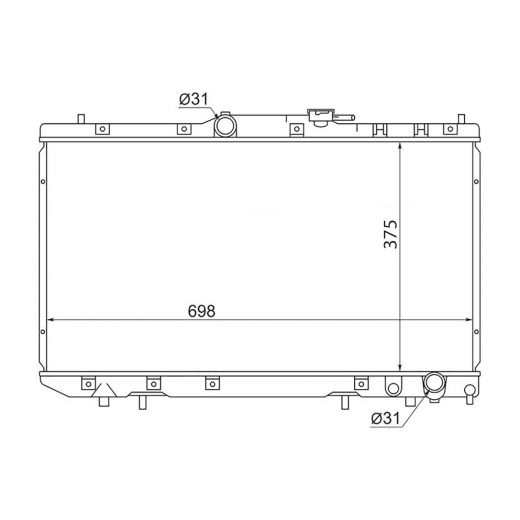 Радиатор охлаждения Toyota Caldina/ Carina / Corona Premio '96-'01 (3C-TE, 3C-E, 2C-T) Panda