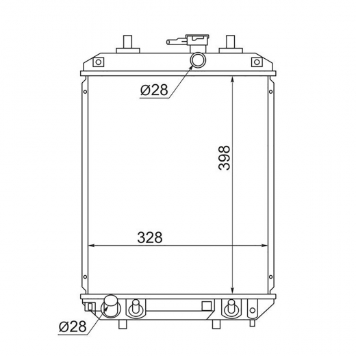 Радиатор охлаждения Daihatsu Boon/ Toyota Passo '04-'10 (1KR-FE, K3-VE) AT контрактный в сборе