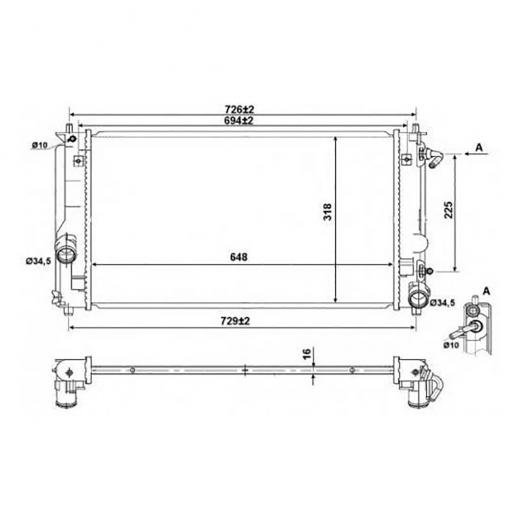 Радиатор охлаждения Toyota Celica '99-'06 (1ZZ-FE, 2ZZ-GE) MT контрактный в сборе