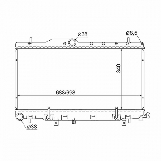 Радиатор охлаждения Subaru Impreza '00-'02/ Legacy '97-'02 (EJ205, EJ206) AT без заливной горловины контрактный в сборе