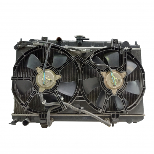 Радиатор охлаждения Nissan Primera '02-'06/ Wingroad/ Bluebird Sylphy '00-'06/ Sunny '98-'04/ AD '99-'08 (QG18DE, QG15DE, QG13DE) AT контрактный в сборе