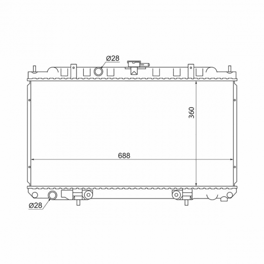 Радиатор охлаждения Nissan Wingroad/ Bluebird Sylphy '99-'06 / Sunny '98-'04 / AD '99-'08 (QG15DE, QG18DE, QG13DE) MT (без вентиляторов) контрактный в сборе