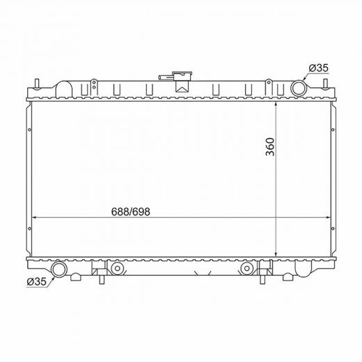 Радиатор охлаждения Nissan Primera/ Bluebird '96-'01 (SR20DE, SR18DE) MT контрактный в сборе