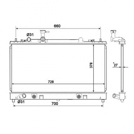 Радиатор охлаждения Mazda 6 '02-'05/ Atenza '02-'05 (L3-VE) MT без охлаждения КПП контрактный в сборе