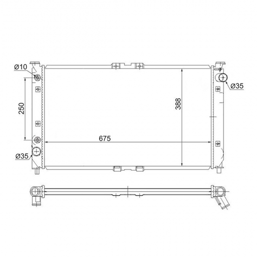 Радиатор охлаждения Mazda Eunos 800 '93-'97/ Millenia '97-'03 (KJ-ZEM, KL-ZE, KF-ZE) AT контрактный в сборе