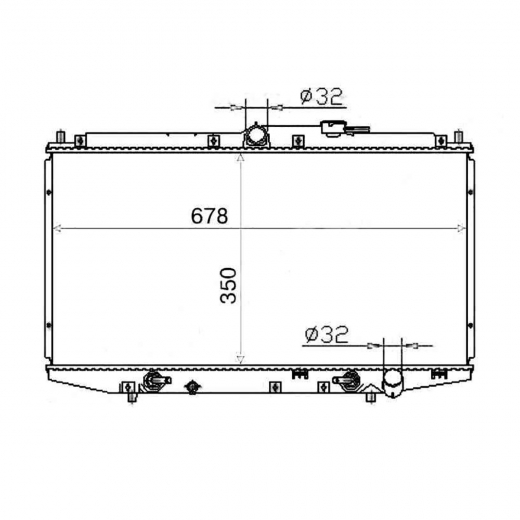 Радиатор охлаждения Honda Accord/ Torneo / Isuzu Aska '97-'02 (F18B, F20B, F23A, H23A, H22A) AT контрактный в сборе