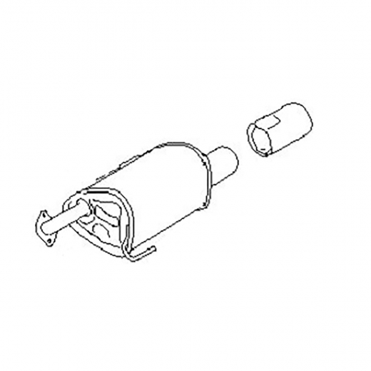 Глушитель Subaru Legacy/ B4/ Outback '03-'09 (EJ204, EJ20X, EJ20Y, EJ20C, EJ253, EJ255, EZ30D, EJ252) (раздвоенный/ левый) Контрактный