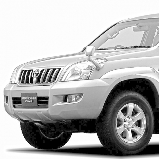 Бампер передний Toyota Land Cruiser Prado 120 '02-'09 без омывателя фар, крюк SAT (Китай)