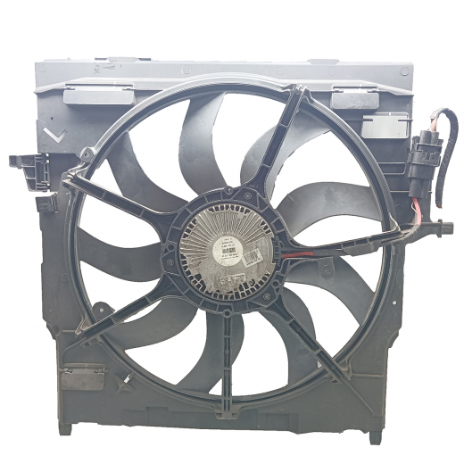 Вентилятор радиатора BMW X5 '07-'13/ X6 '08-'14 (M57D30, N57D30, N55B30A, N54B30) цельный 1 вентилятор контрактный