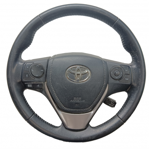Руль Toyota Axio / Fielder / Rav4 '15-'19 Airbag (3 луча, кожа, кнопки, круиз) контрактный 