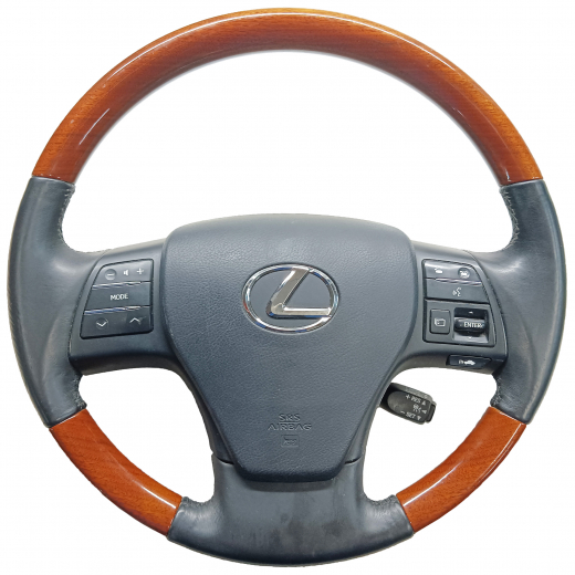 Руль Lexus RX '08-'15 Airbag (3 луча, под дерево, кожа, кнопки) контрактный