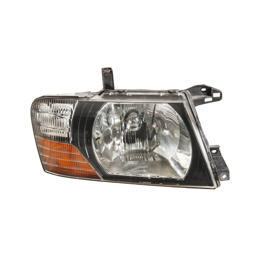 Фара Mitsubishi Montero '00-'06/ Pajero '99-'07 правая черный, желтый поворотник (100-87420) контрактная